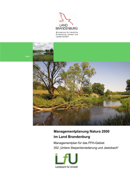 Managementplan Für Das FFH-Gebiet Untere Stepenitzniederung Und Jeetzbach