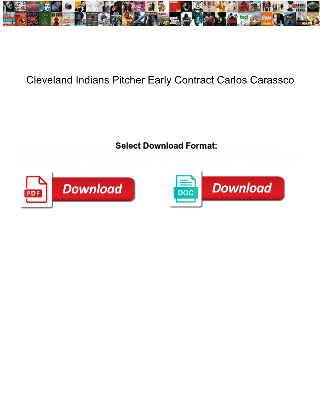 Cleveland Indians Pitcher Early Contract Carlos Carassco