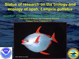 For Opah – Sex Ratio ¾ for Monchong – Species Differentiation