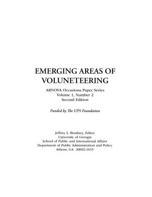 Emerging Areas of Voluneteering