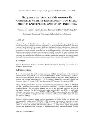 Requirement Analysis Method of E- Commerce Websites Development for Small- Medium Enterprises, Case Study: Indonesia