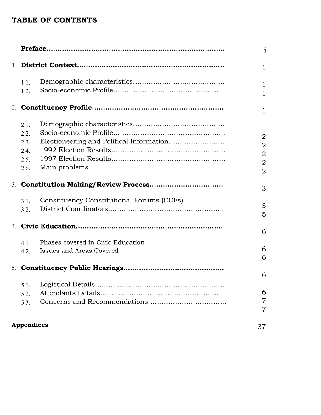 Table of Contents