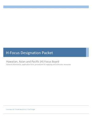 Focus Designation Packet