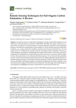 Remote Sensing Techniques for Soil Organic Carbon Estimation: a Review