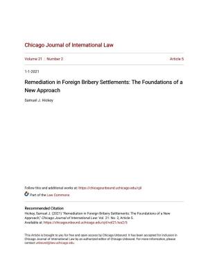 Remediation in Foreign Bribery Settlements: the Foundations of a New Approach