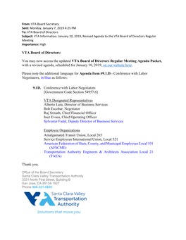 VTA Board of Directors: You May Now Access the Updated VTA Board Of