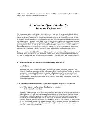 Attachment Q-Set (Version 3)