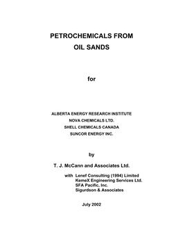 Petrochemicals from Oil Sands