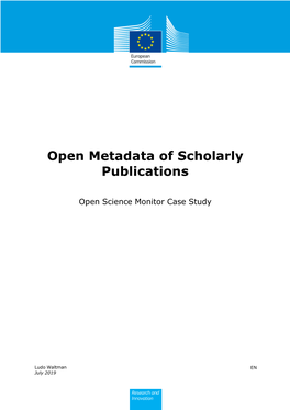 Open Metadata of Scholarly Publications