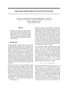 Approximate Empirical Bayes for Deep Neural Networks