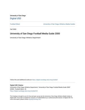 University of San Diego Football Media Guide 2000