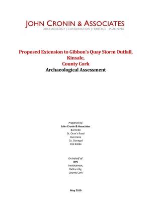 Proposed Extension to Gibbon's Quay Storm Outfall, Kinsale, County Cork