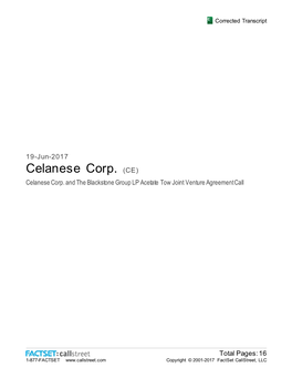 Celanese Corp. (CE) Celanese Corp