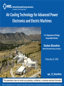 Air Cooling Technology for Advanced Power Electronics and Electric Machines