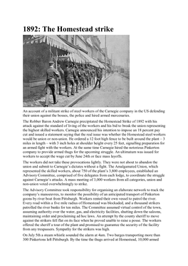 1892: the Homestead Strike