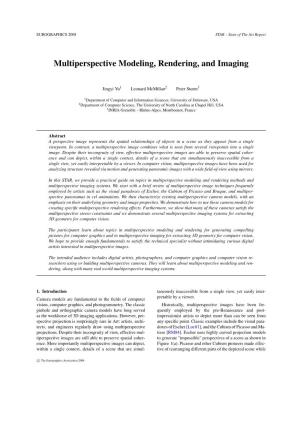 Multiperspective Modeling, Rendering, and Imaging