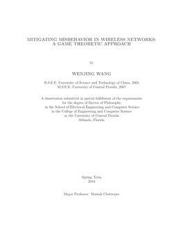 Mitigating Misbehavior in Wireless Networks: a Game Theoretic Approach