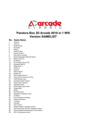 Pandora Box 3D Arcade 4018 in 1 Wifi Version GAMELIST No