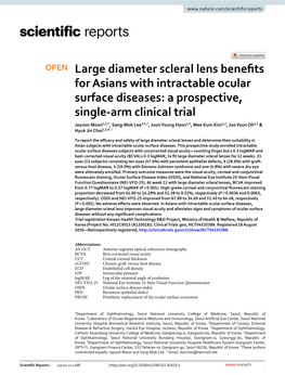 Large Diameter Scleral Lens Benefits for Asians with Intractable Ocular