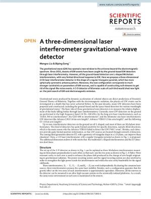 A Three-Dimensional Laser Interferometer Gravitational-Wave Detector