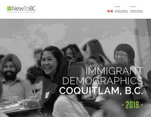 Immigrant Demographics Coquitlam, B.C. - 2018