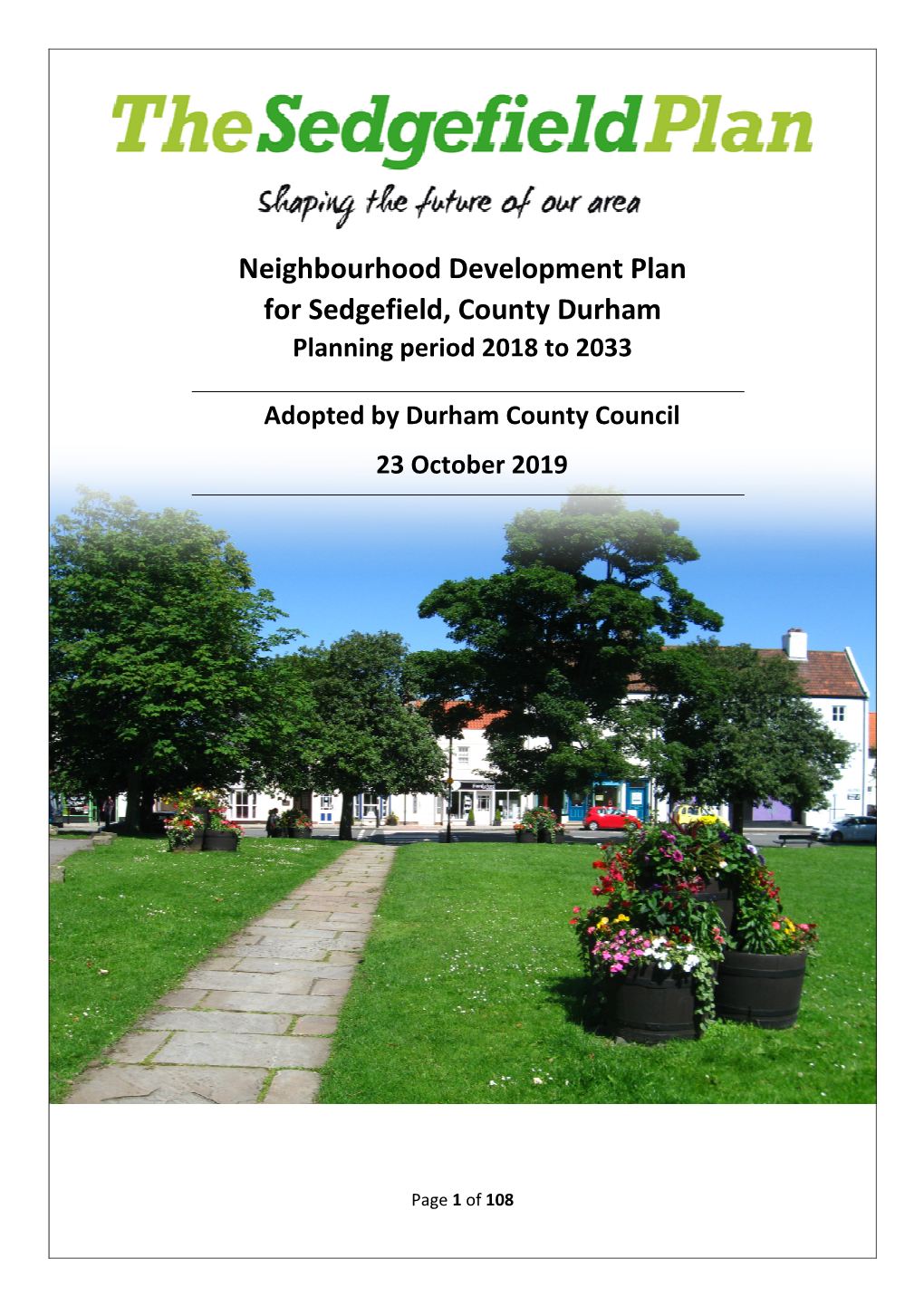 Neighbourhood Development Plan for Sedgefield, County Durham
