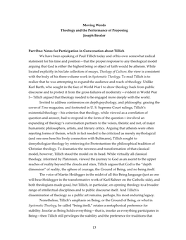 Moving Words Theology and the Performance of Proposing Joseph Bessler