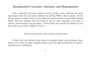 Fundamental Concepts: Linearity and Homogeneity