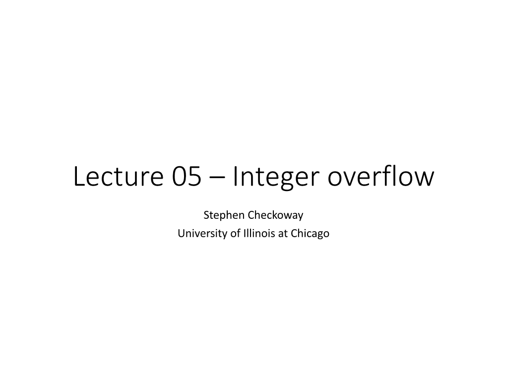 Integer Overflow