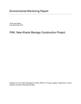 37231-033: New Khanki Barrage Construction Project Environmental