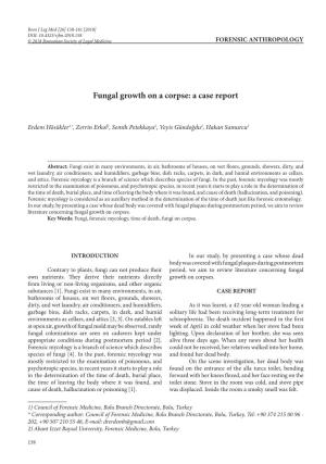 Fungal Growth on a Corpse: a Case Report