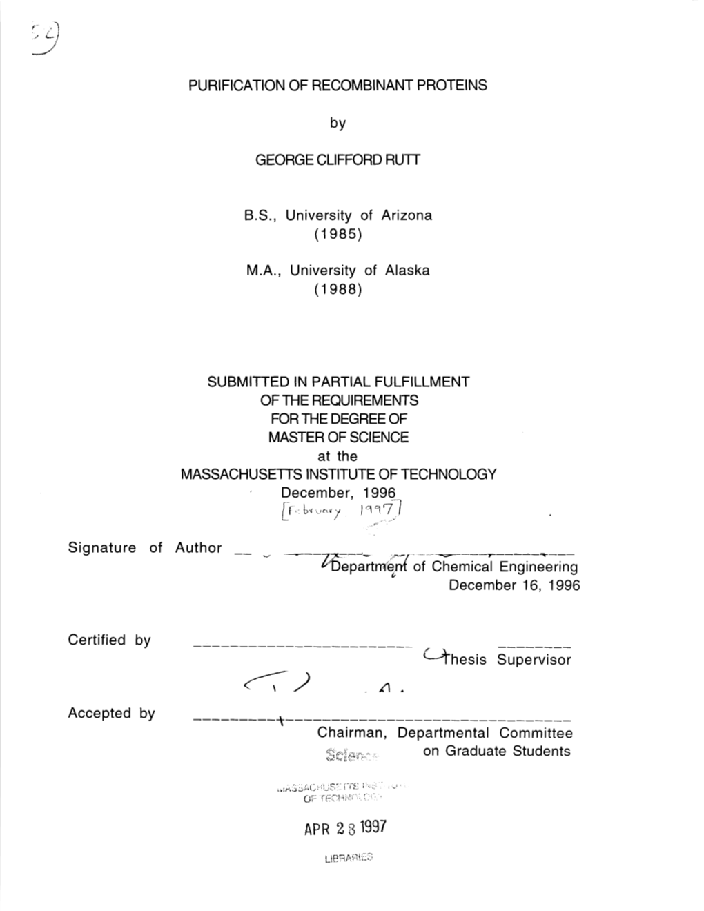 PURIFICATION of RECOMBINANT PROTEINS By