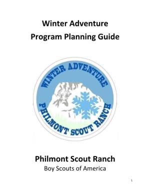 Winter Adventure Program Planning Guide Philmont Scout Ranch