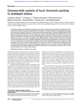 Genome-Wide Analysis of Local Chromatin Packing in Arabidopsis Thaliana