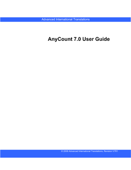 Anycount 7.0 User Guide