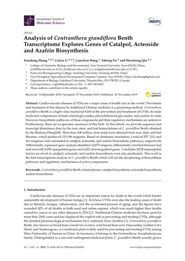 Analysis of Centranthera Grandiflora Benth Transcriptome Explores