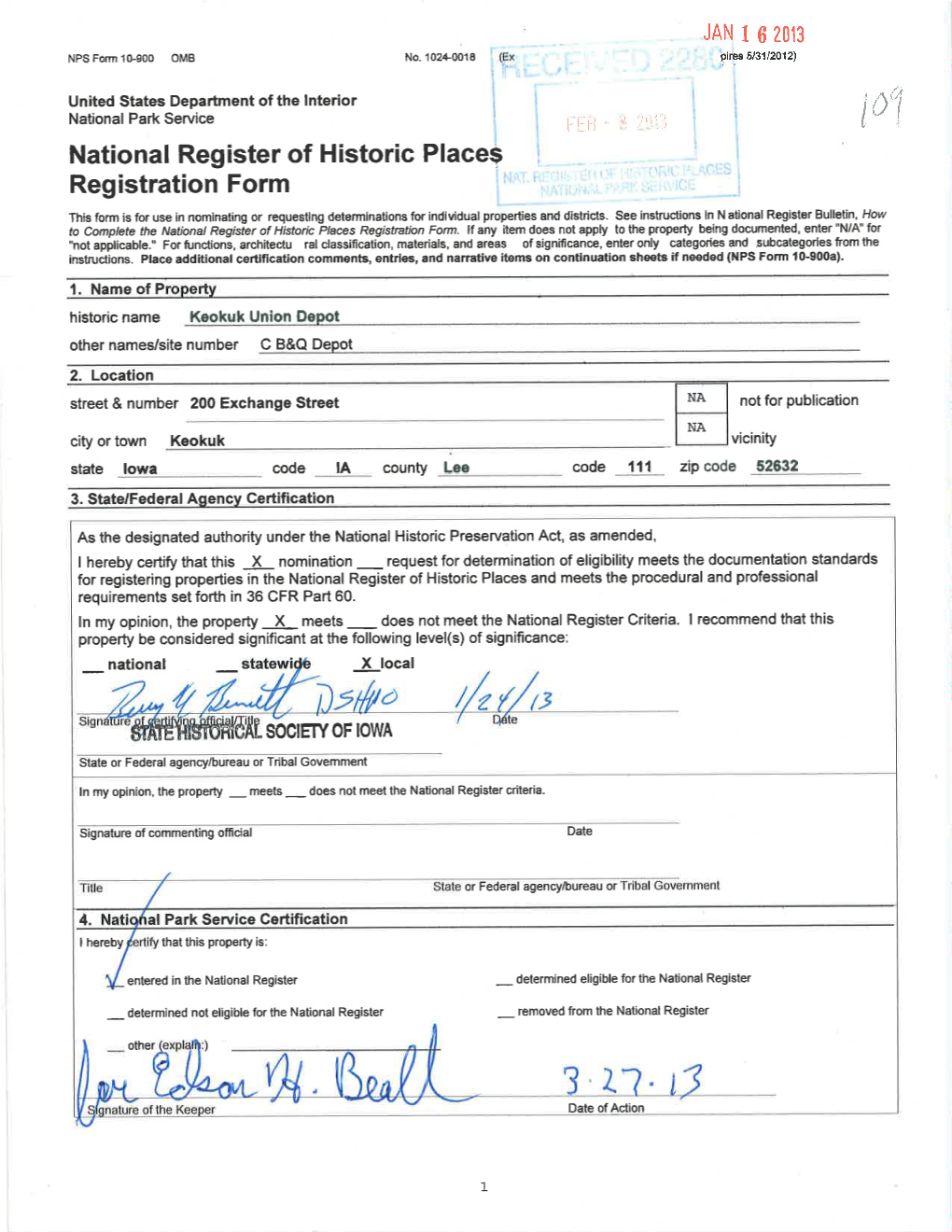 National Register of Historic Places Nomination