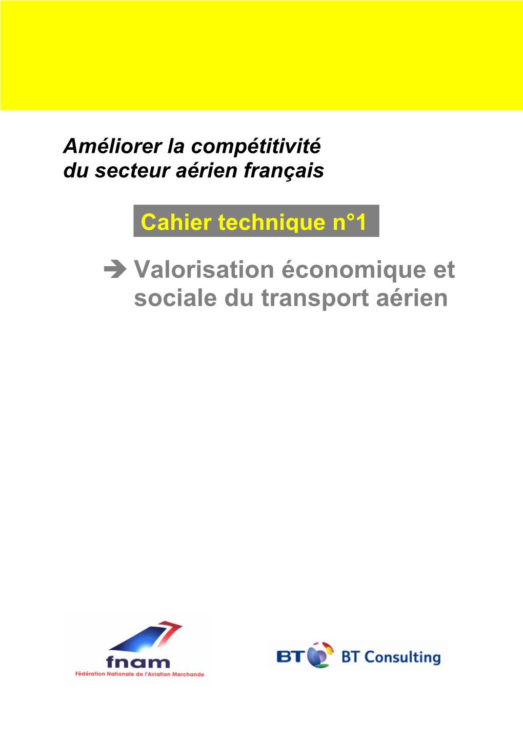 → Valorisation Économique Et Sociale Du Transport Aérien