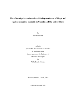 The Effect of Price and Retail Availability on the Use of Illegal and Legal Non-Medical Cannabis in Canada and the United States