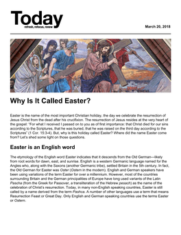 Why Is It Called Easter?