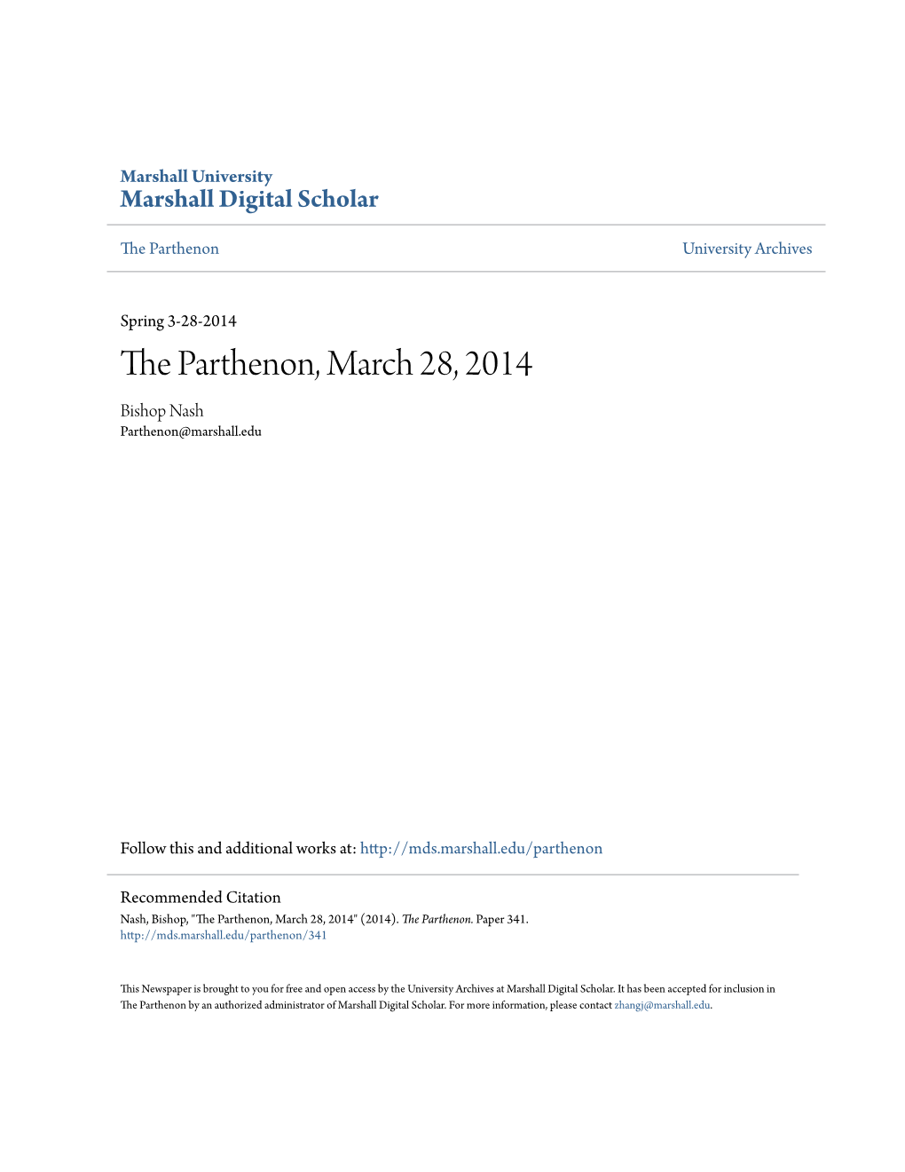 The Parthenon, March 28, 2014