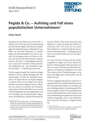 Pegida & Co. – Aufstieg Und Fall Eines Populistischen Unternehmens1