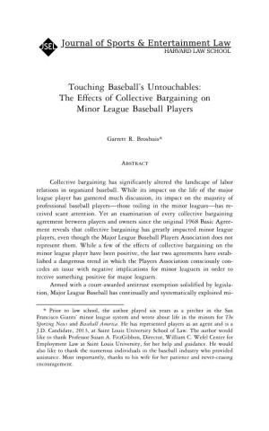 The Effects of Collective Bargaining on Minor League Baseball Players