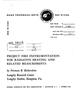 N66 384 I0 Project Fire Instrumentation For