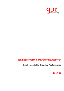 Gbr Hospitality Quarterly Newsletter