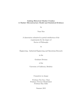 Linking Historical Market Crashes: a Market Microstructure Model and Statistical Evidence