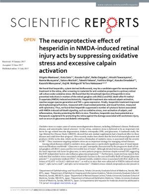 The Neuroprotective Effect of Hesperidin in NMDA-Induced Retinal