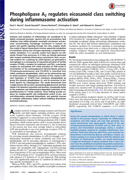 Phospholipase A2 Regulates Eicosanoid Class Switching During Inflammasome Activation