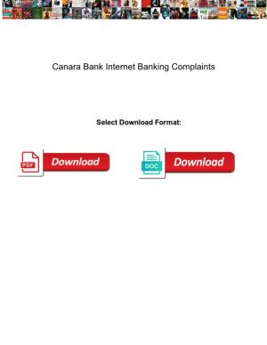 Canara Bank Internet Banking Complaints