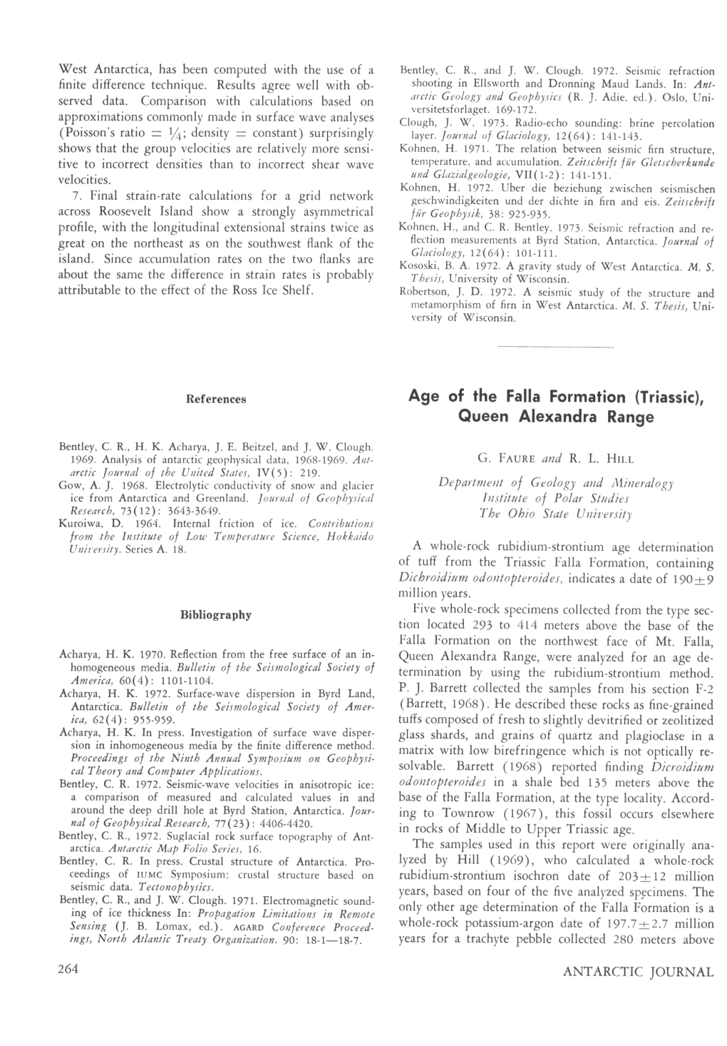 Age of the Falla Formation (Triassic), Queen Alexandra Range